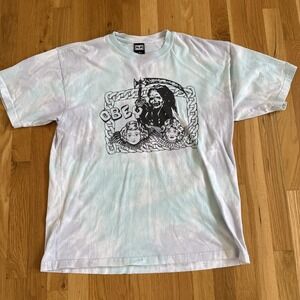 Obey Graphic T Shirt Large Grim Reaper Angel Streetwear Skate Tee White Mens L